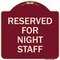 Signmission Reserved Parking for Night Staff Heavy-Gauge Aluminum Architectural Sign, 18" x 18", BU-1818-23088 A-DES-BU-1818-23088 - alternate 1